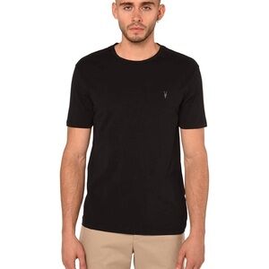NEW AllSaints Men's Brace Short Sleeve Crew Neck Shirt Jet Black XX-large